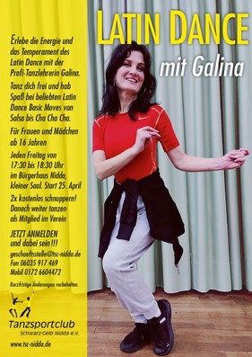 2025-04-25 - (TSC-Nidda) FLYER =Latin Dance mit Galina Latin Dance mit Galina - 25.04.2025